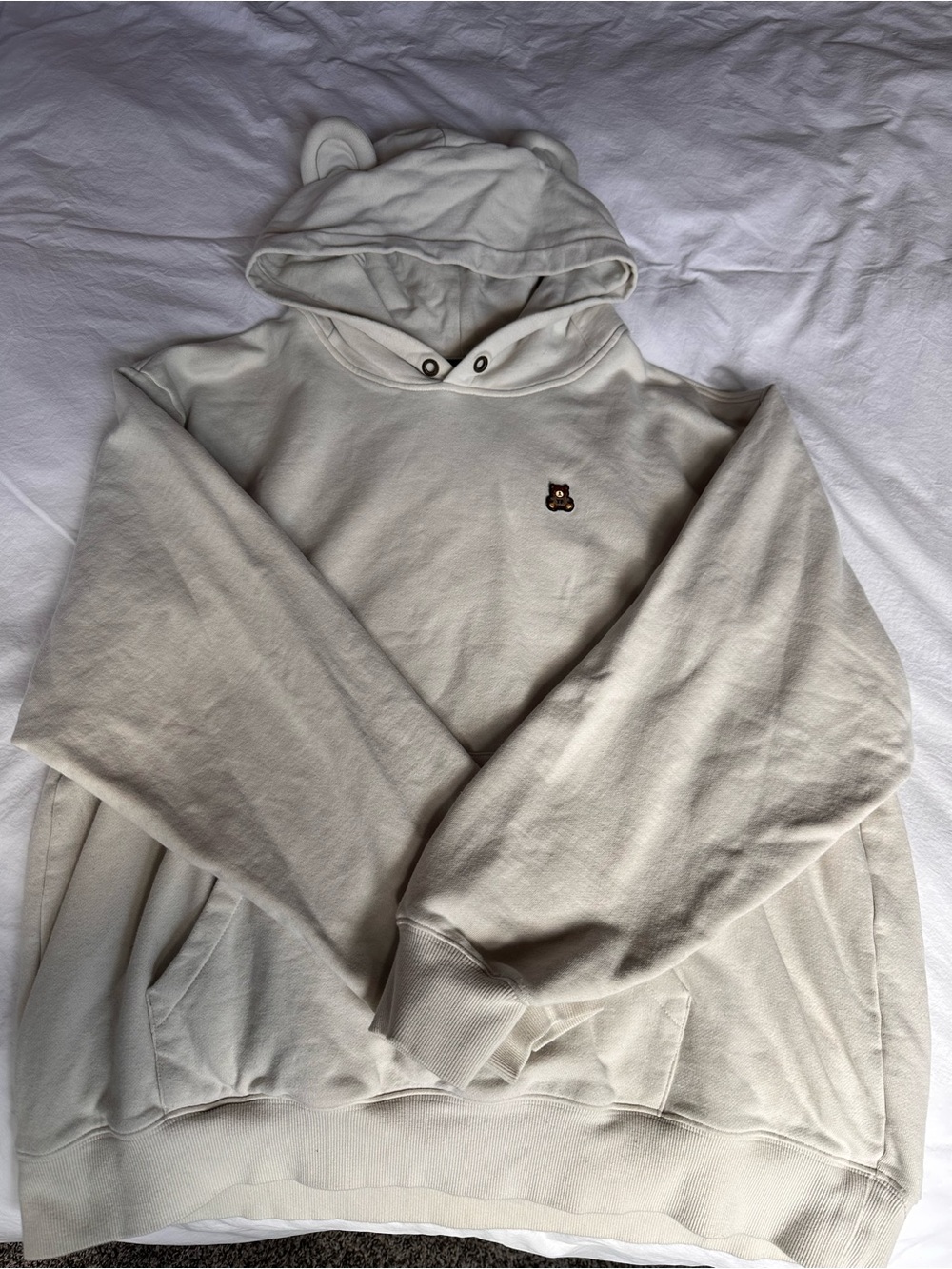 Teddy Fresh Cream Bear-Ear Hoodie